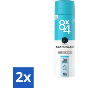 2 x 8 x 4 Deospray - No.19 Pure Freshness - Deodorant - Verfrissende Geur - 150 ml - Deodorant - Antitranspirant - Frisse Geur - 24 Uur Bescherming - Deodorant Spray