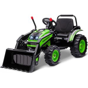 HOMCOM Traptractor zittende graafmachine voor kinderen off-road voertuig met muziek schop armen 370-167V90