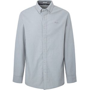 PEPE JEANS - Gestreept Recht Hemd - Blauw/Groen - Katoen