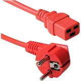 ACT Stroomkabel met C19 plug / rood - 3 meter