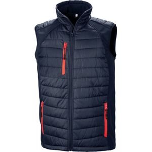 Black Compass gewatteerde softshell bodywarmer 'Result' Navy/Red - XS