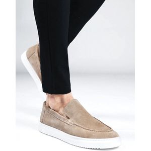 Cotton District - Suede Loafers - Mid Beige