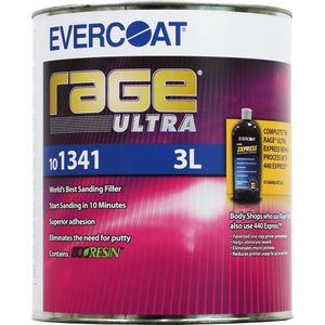 EVERCOAT Rage Ultra Plamuur + Verharder - 3 Liter - Sneldrogend en Makkelijk Schuren