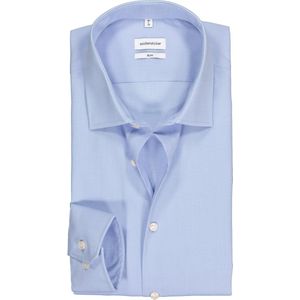 Seidensticker slim fit overhemd - mouwlengte7 - lichtblauw (contrast) - Strijkvrij - Boordmaat: 43