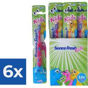 12x Sence Tandenborstels Fresh Kids Soft - Voordeelverpakking 6 stuks