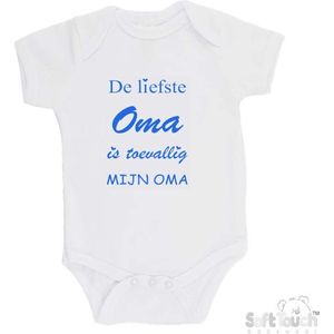 100% katoenen Romper ""De liefste oma is toevallig mijn oma"" Jongens Katoen Wit/blauw Maat 56/62