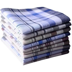 10 Stuks Vierkante Geruite Gestreepte Zakdoeken - Zakdoek Katoenen Handdoek - Heren Zakdoek Van Puur Katoen 38*38cm