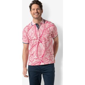 Twinlife Heren polo leaves - Polo's - Duurzaam - Elastisch - Roze - L