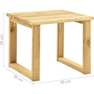 vidaXL - Ligbed - met - tafeltje - en - kussen - geïmpregneerd - grenenhout