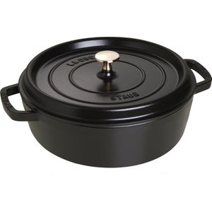 Staub Cocotte - Rond - Laag - 26 cm - Zwart