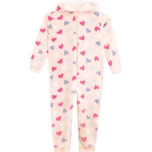 Meisjes Onesie met Hartjes - Warm en Zacht Slaappak