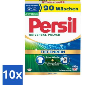 10 x Persil Universal - Waspoeder - Witte Was - 90 Wasbeurten - Hygiënische Was - Wasverzachter - Wasmiddel - Wasformule