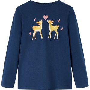 vidaXL - Kindershirt - Marineblauw - Lange Mouwen