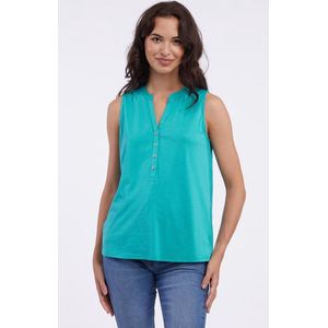 Ragwear dames top - mouwloos - top dames - Ronka - groen/blauw - v-hals - maat XL