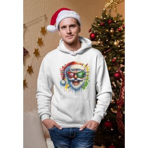 Freakout Santa - Kersttrui - Kerst Trui Wit - Grappig Kersttrui - Maat M - Limited Edition