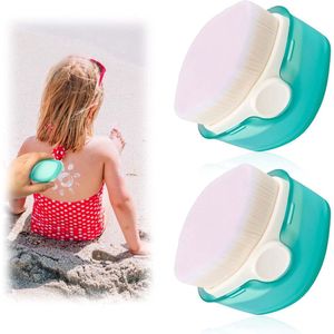 Allecto Plus - Zonnebrandapplicator Sunblock Buddy Borstelset voor Lichaamsmake Up - Blauw - Geschikt voor Kinderen - Draagbaar - 2 Stuks