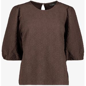 TwoDay dames shirt met pofmouwen bruin - Maat S