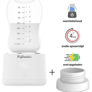 MyBambini's Bottle Warmer Pro™ - Draagbare Baby Flessenwarmer voor Onderweg - Wit - Geschikt voor Tommee Tippee