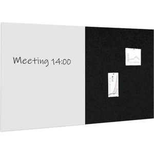 IVOL Whiteboard prikbord pakket 100x200 cm - 1 whiteboard + 1 akoestisch paneel - Zwart