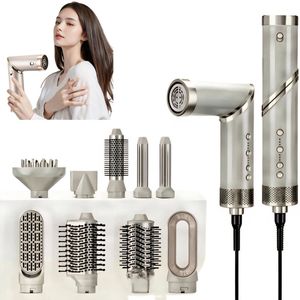 Rhize - Hairwrap - Airstyler - Hairwrap - Fohnborstel - Krulborstel - Krultang - Haarstyler - Diffuser - Multisyler - Heteluchtborstel - 9 in 1 - Champagnekleur