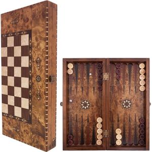 Backgammon - Tavla - Handgemaakt - Hout - Luxe uitgave