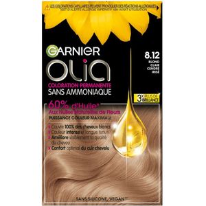 Garnier Olia Ammoniavrije Permanente Haarkleuring 120 g (Kleuren : 8.12 Iriserend licht asblond)