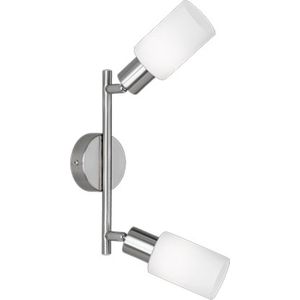 LED Plafondspot - Torna Smast - E14 Fitting - 2-lichts - Rechthoek - Mat Nikkel - Aluminium