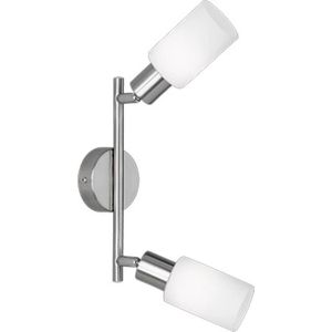 LED Plafondlamp - Plafondverlichting - Torna Smast - E14 Fitting - 2-lichts - Rechthoek - Mat Nikkel - Aluminium