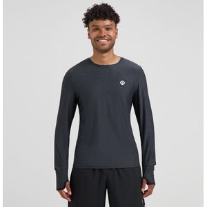 Rogelli Essential Heren Hardloopshirt Lange Mouwen - Sportshirt - Zwart