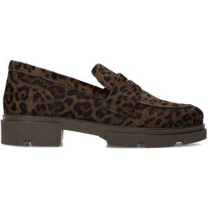 MANFIELD - Instappers - Bruin - Dierenprint - Leer