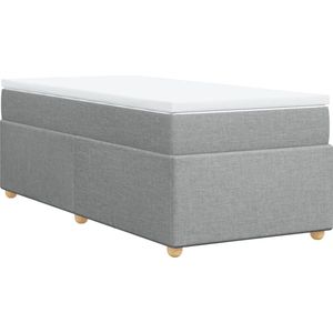 vidaXL - Boxspring - met - matras - stof - lichtgrijs - 80x200 - cm