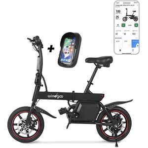 Windgoo B20 V3- APP IOS Android - Elektrische vouwfiets - E Bike - 7.8Ah Batterij - 250W - 14 Inch - 25 KM/H - Zwart