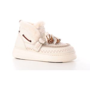 NAN-KU dames enkelboot Hastalavista leder off white