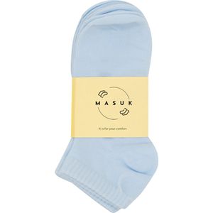 MASUK Dames & Heren Enkelsokken met Enkelbescherming – Unisex Anti-Blaar Gel Pad – Niet Afzakkende Comfort Sokken – Set van 3 Paar – Blauw – Maat 36-39