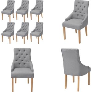 vidaXL Eetkamerstoelen 6 st stof lichtgrijs - Eetkamerstoel - Eetkamerstoelen - Bijzetstoel - Bijzetstoelen