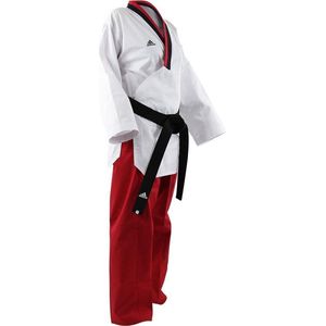 Adidas Poomsae Taekwondopak Girls Wit/Rood 140cm
