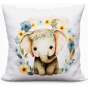 Decoratieve Kinderkussen Słonik 40x40 cm - Zacht & Wasbaar