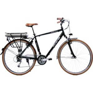 Minerva Evobike FM Elektrische Fiets 28 Inch - E-bike 53 cm - Achterwielmotor - Herenfiets - 7 Versnellingen - V-Brakes - Zwart