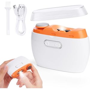 QPFO® Elektrische Nagelknipper met LED Licht en Stofopvang - Automatische Nagelvijl en Trimmer Wit