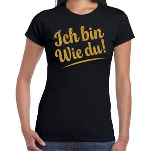 Bellatio Decorations Verkleed T-shirt dames - ich bin wie du - zwart - glitter goud - foute party XL