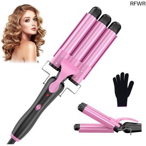 RFWR® Krultang met 3 Stangen - 25 mm - Voor Kleine Krullen - Keramisch - Temperatuurinstelling - Snelle Opwarming