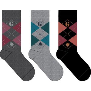 Meisjes sokken - katoen 6 paar - star - maat 31/34 - assortiment zwart/paars/grijs - naadloos
