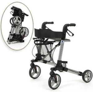 Vermeiren Rollator Quadri light rollator Kleur Grijs dubbel opvouwbaar