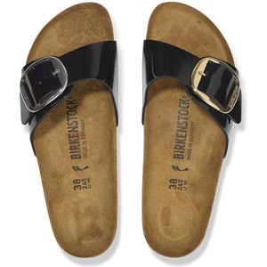 Birkenstock - Madrid - Slippers - Patent Black/Gold - Vrouwen