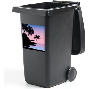 Container sticker Palmboom - Strand - Schaduw - 40x40 cm - Kliko sticker