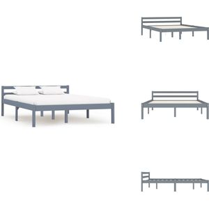 vidaXL Bedframe - Bedframes - Bed Frame - Bed Frames - Bedframe massief grenenhout grijs 120x200 cm