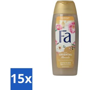 15 x Fa - Oriental Moments - Douchecrème - Woestijnroos & Sandelhout - 250 ml - Verzorging - Geur - Luxe - Huidverzorging