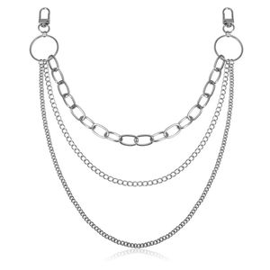 ASTRADAVI Taille Ketting - Waist Chain - 3 Lagen Metalen Ketting voor Dames - Open Maat - Geschikt voor de Meeste Tailleomtrek - Zilver