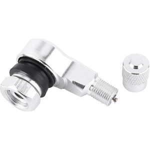 2pcs 90 Degree Angular Band Valve Caps - Universele Band Valve Stone Cover Adapter voor Auto - Motorfiets - Fiets - Scooter - Weg Race (Zilver)