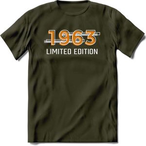 1963 Limited Edition T-Shirt | Goud - Zilver | Grappig Verjaardag en Feest Cadeau Shirt | Dames - Heren - Unisex | Tshirt Kleding Kado | - Leger Groen - M